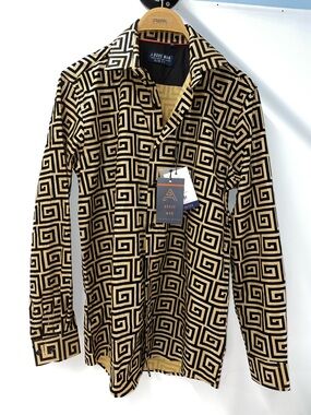 ABOVE MAN FOIL METALLIC MENS BUTTON DOWN SHIRT FTL-04-098